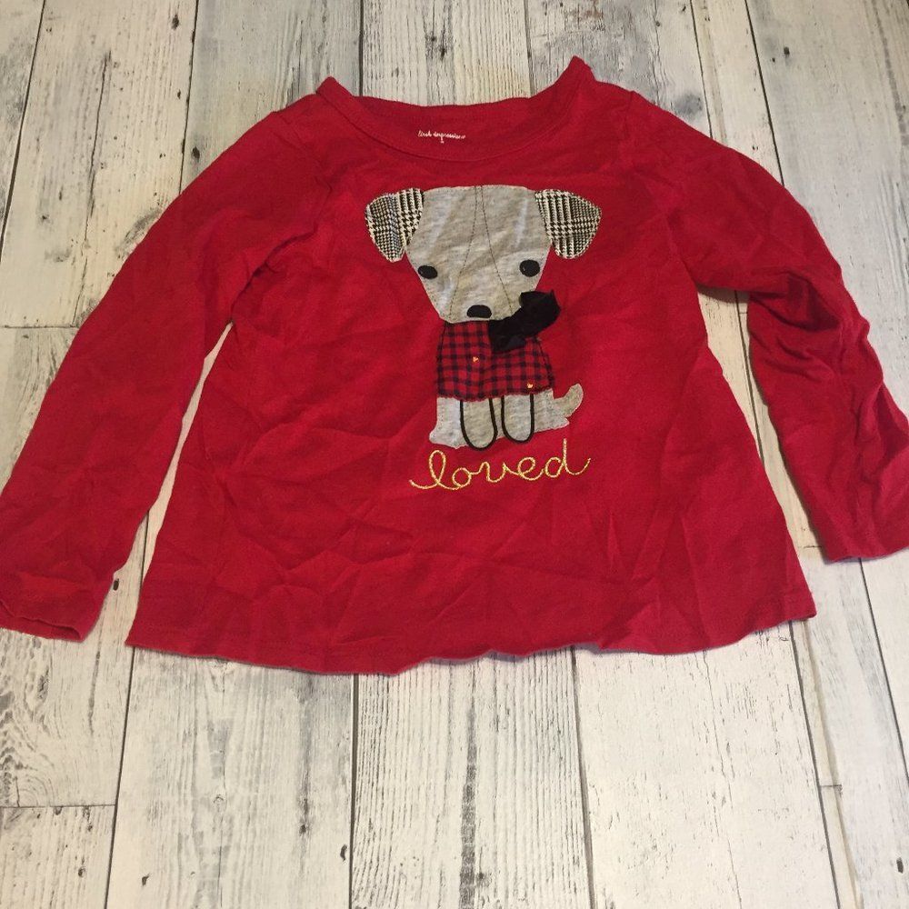 First Impressions 4T Puppy Red Long Sleeve